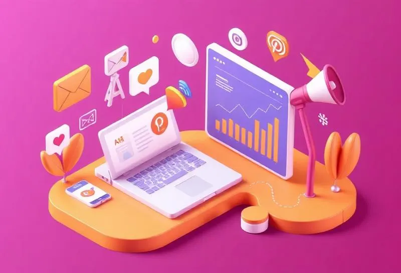 Digital marketing dashboard with analytics