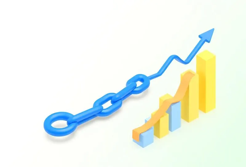 SEO backlinks and ranking growth chart
