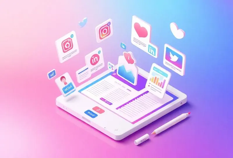 Social media management with platform icons
